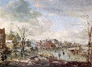 with Golfers and Skaters Aert van der Neer